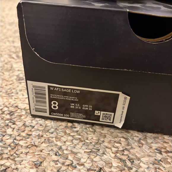 Nike White and Light Pink AF1 Sneakers - Picture 6 of 6